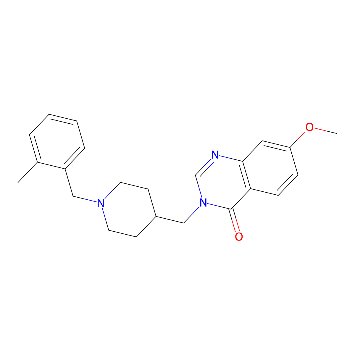 7-Methoxy-3-({1-[(2-methylphenyl)methyl]piperidin-4-yl}methyl)-3,4-dihydroquinazolin-4-one molecular structure, CAS 2549006-65-5