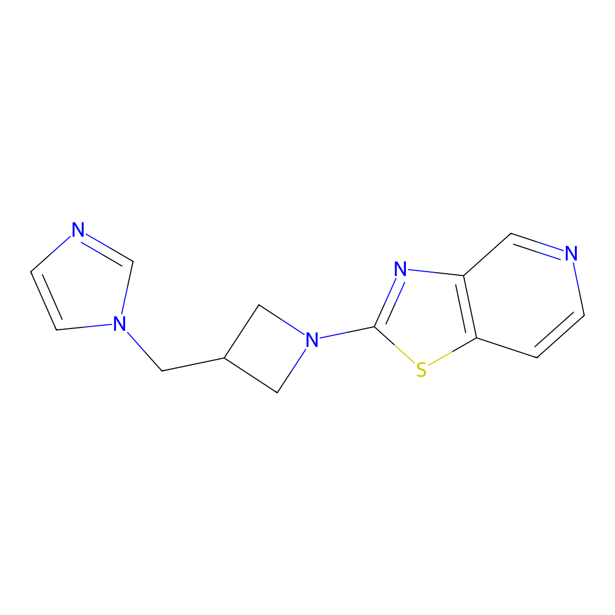 1-[(1-{[1,3]thiazolo[4,5-c]pyridin-2-yl}azetidin-3-yl)methyl]-1H-imidazole molecular structure, CAS 2549007-03-4