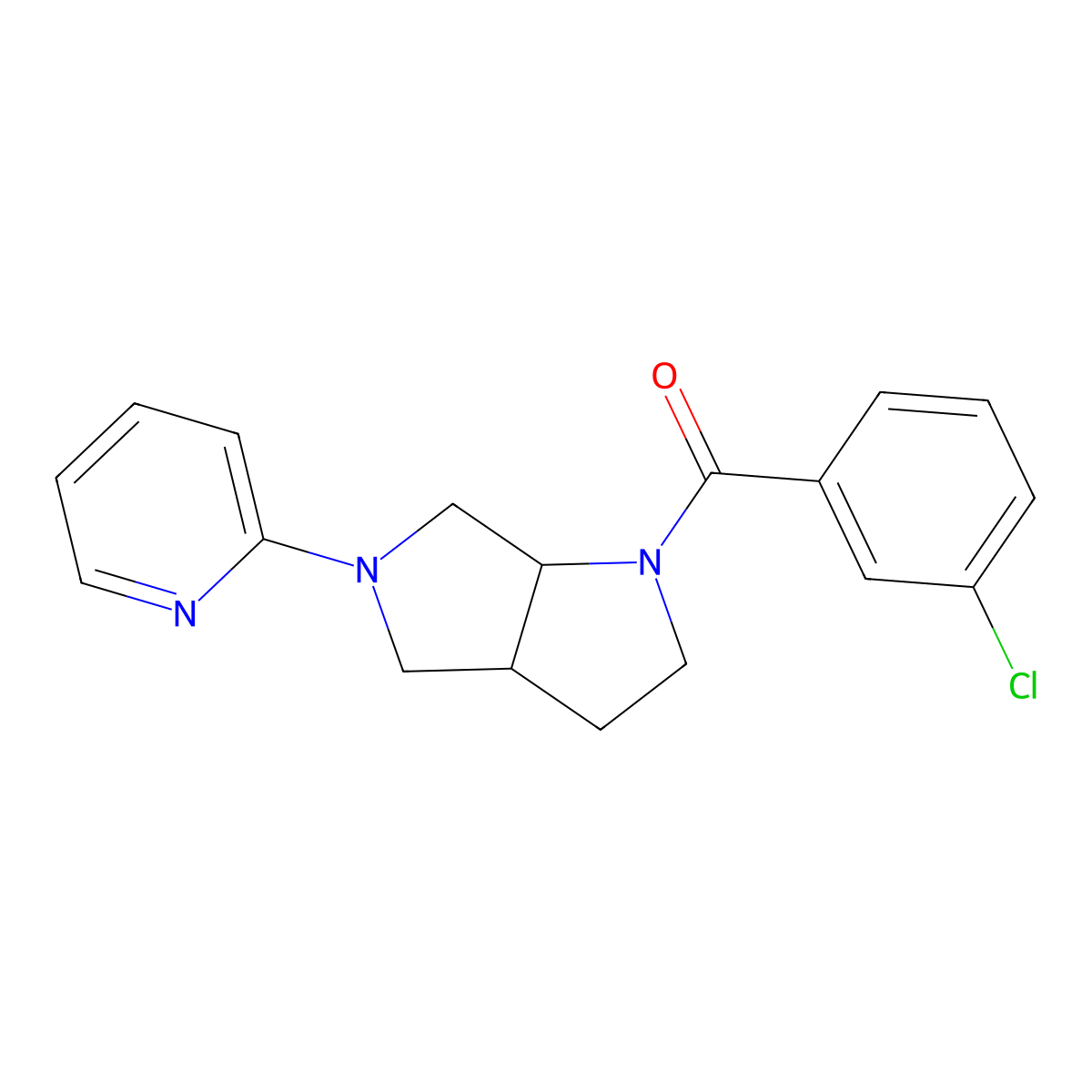 2-[1-(3-Chlorobenzoyl)-octahydropyrrolo[3,4-b]pyrrol-5-yl]pyridine molecular structure, CAS 2549007-05-6