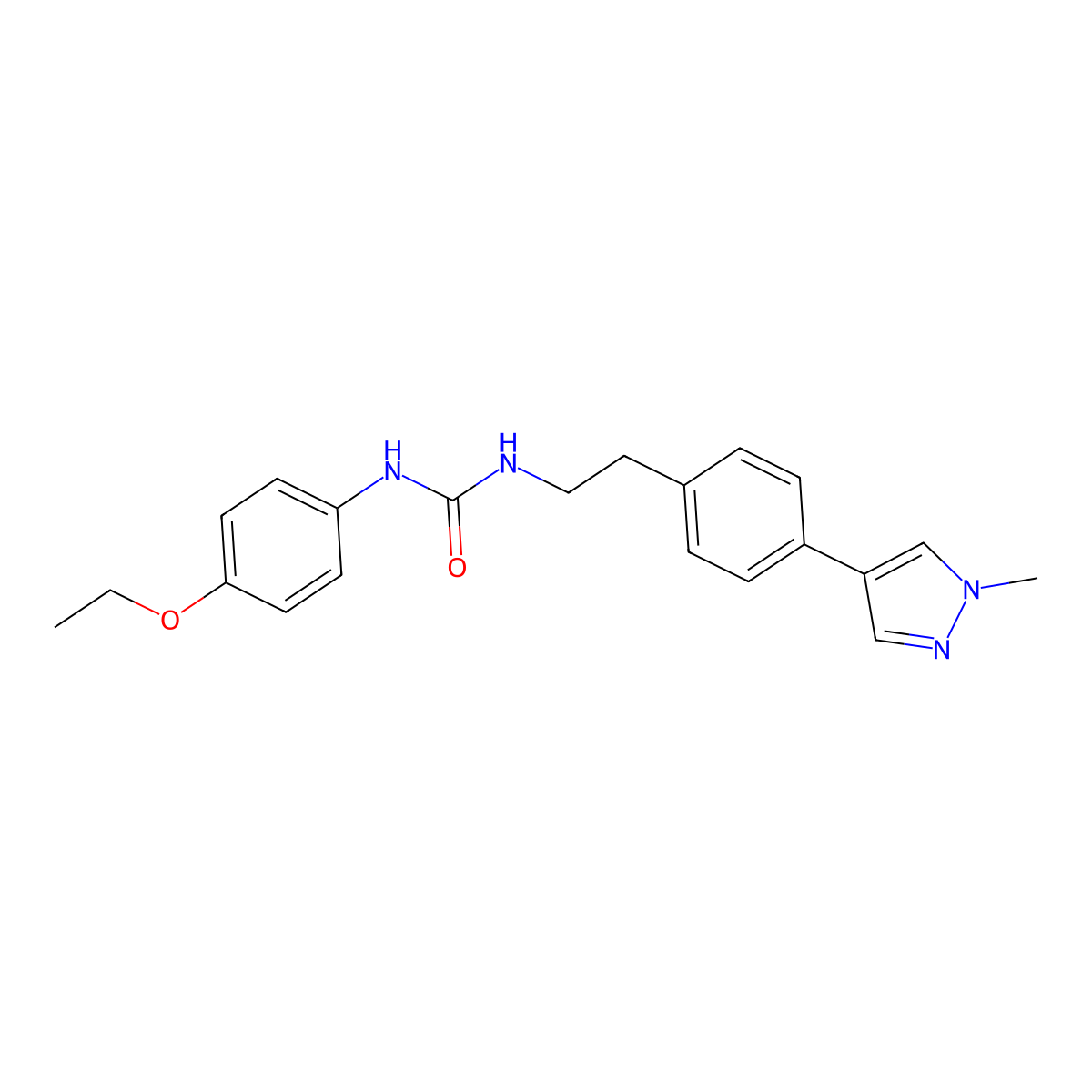1-(4-ethoxyphenyl)-3-{2-[4-(1-methyl-1H-pyrazol-4-yl)phenyl]ethyl}urea molecular structure, CAS 2549007-12-5