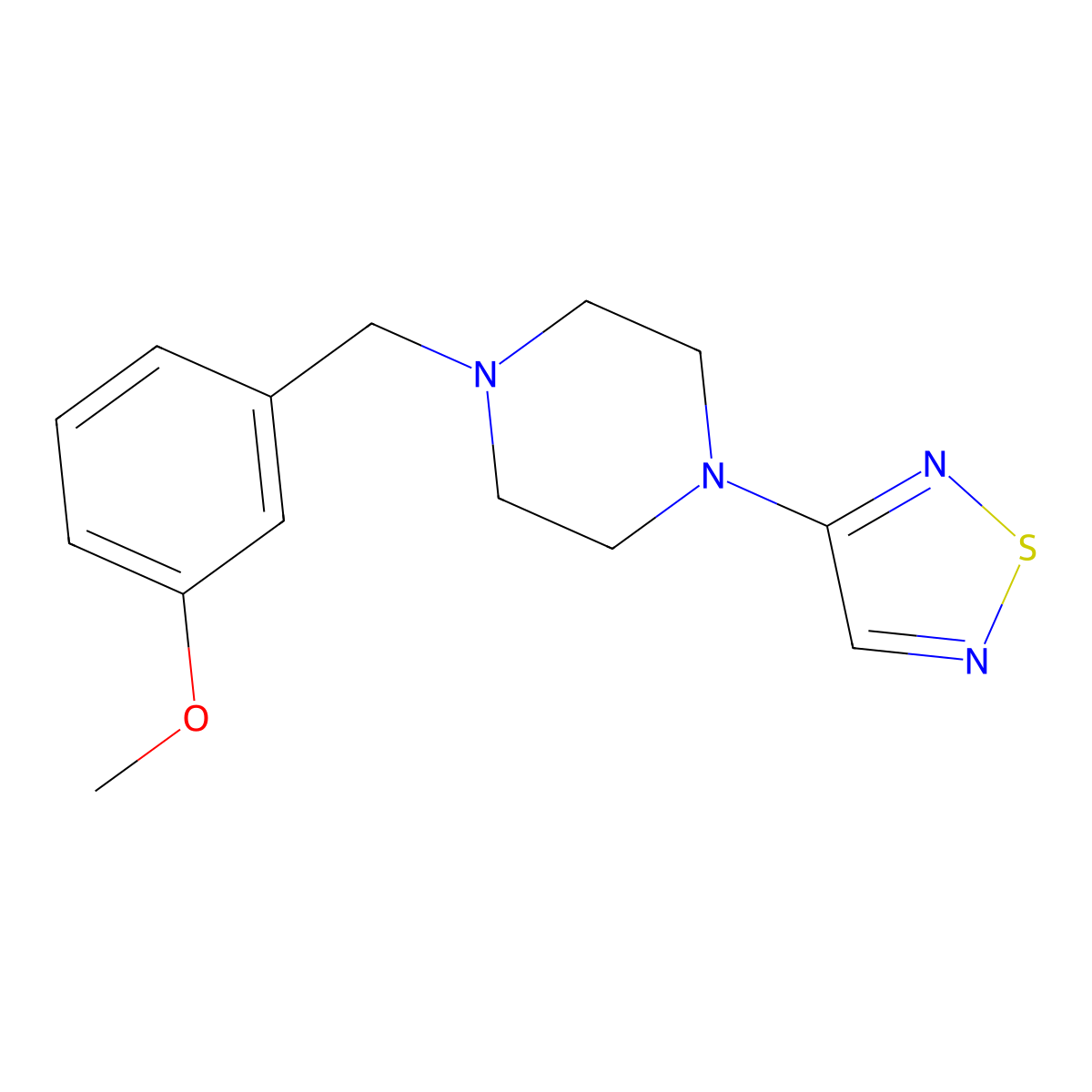 1-[(3-Methoxyphenyl)methyl]-4-(1,2,5-thiadiazol-3-yl)piperazine molecular structure, CAS 2549007-25-0