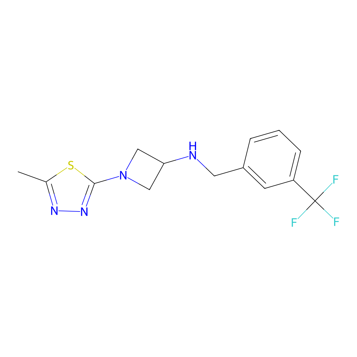 1-(5-methyl-1,3,4-thiadiazol-2-yl)-N-{[3-(trifluoromethyl)phenyl]methyl}azetidin-3-amine molecular structure, CAS 2549007-37-4