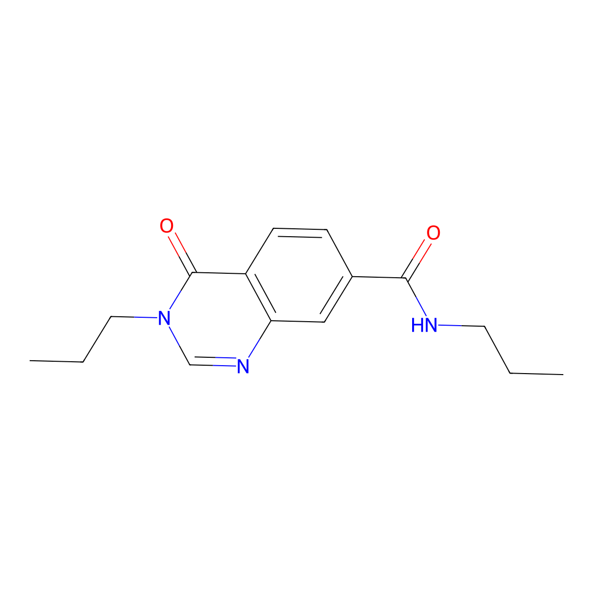 4-oxo-N,3-dipropyl-3,4-dihydroquinazoline-7-carboxamide molecular structure, CAS 2549007-41-0