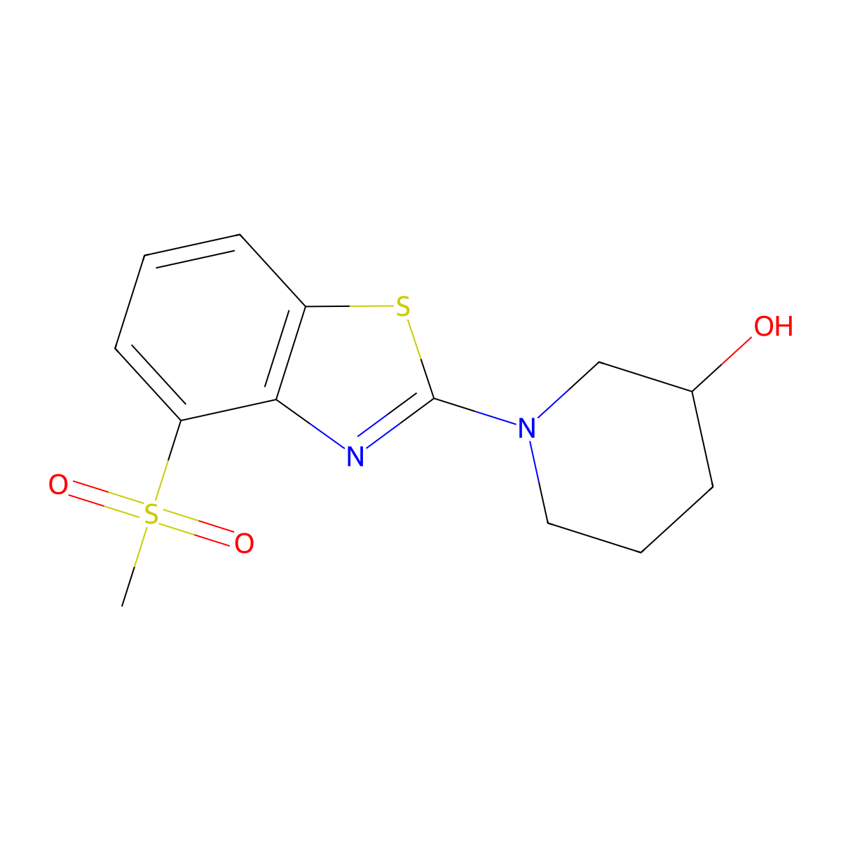1-(4-Methanesulfonyl-1,3-benzothiazol-2-yl)piperidin-3-ol molecular structure, CAS 2549007-70-5