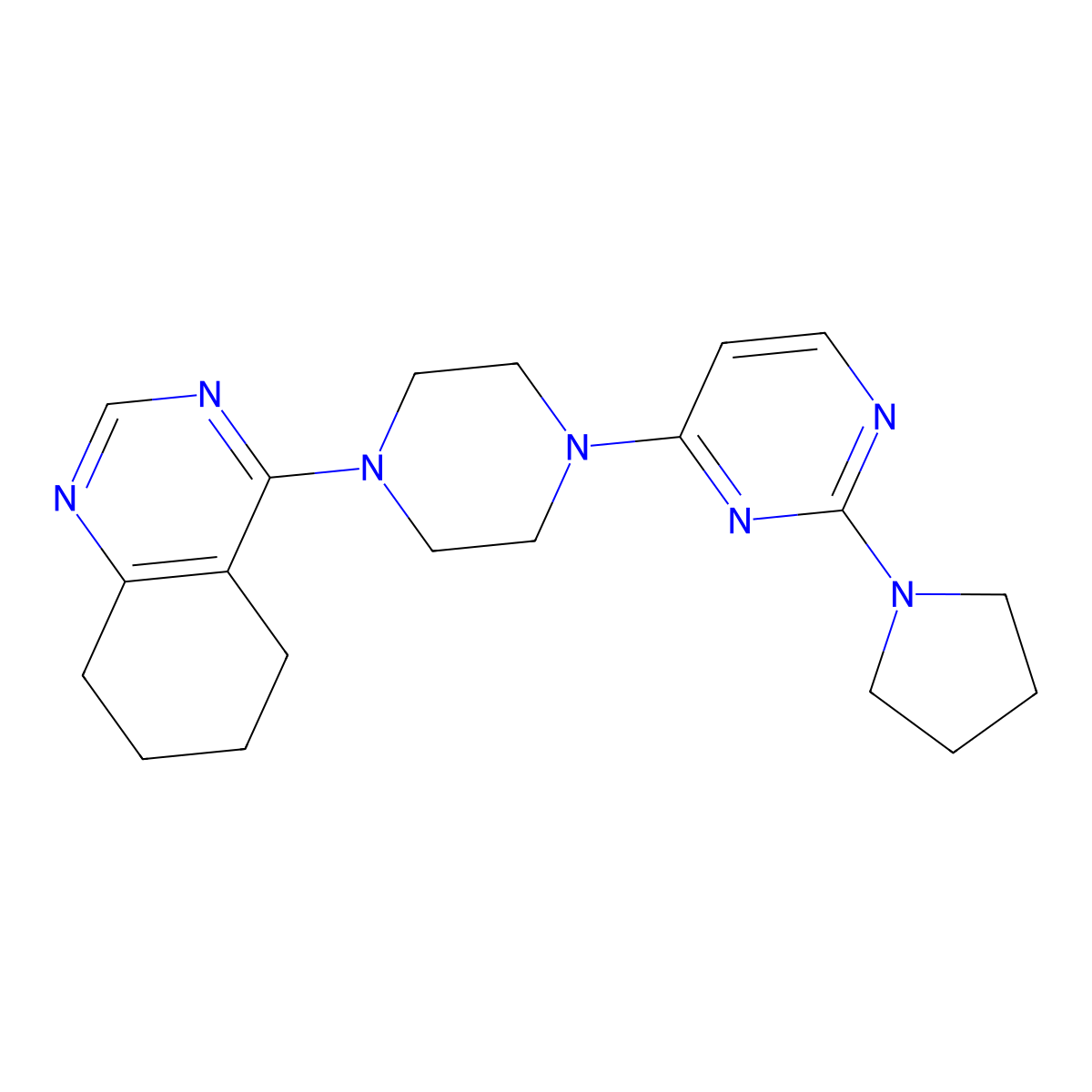 4-{4-[2-(Pyrrolidin-1-yl)pyrimidin-4-yl]piperazin-1-yl}-5,6,7,8-tetrahydroquinazoline molecular structure, CAS 2549007-80-7