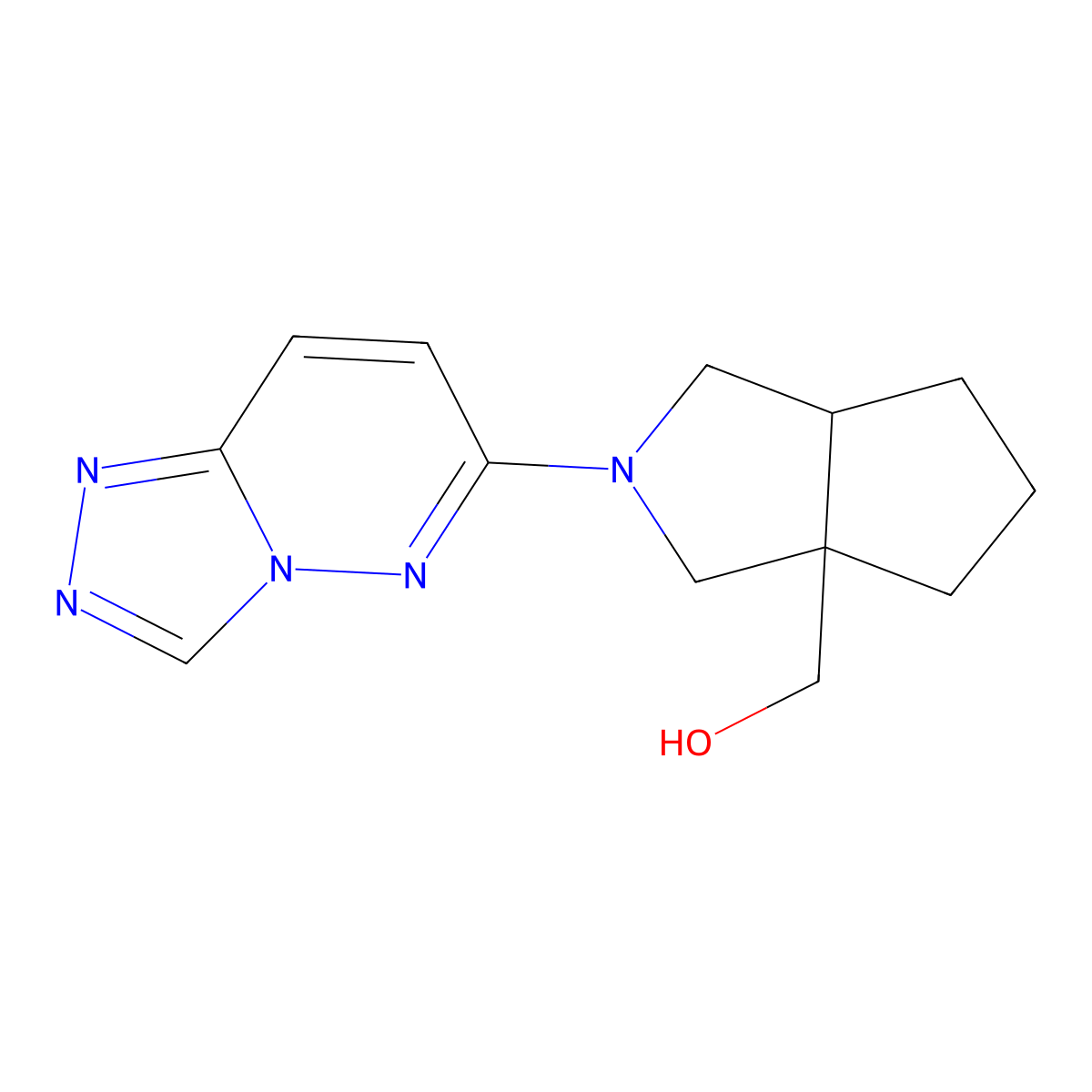 (2-{[1,2,4]Triazolo[4,3-b]pyridazin-6-yl}-octahydrocyclopenta[c]pyrrol-3a-yl)methanol molecular structure, CAS 2549007-86-3
