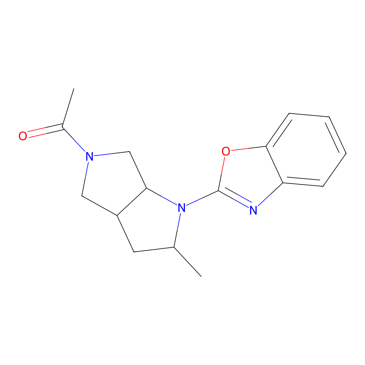 1-[1-(1,3-Benzoxazol-2-yl)-2-methyl-octahydropyrrolo[2,3-c]pyrrol-5-yl]ethan-1-one molecular structure, CAS 2549008-01-5