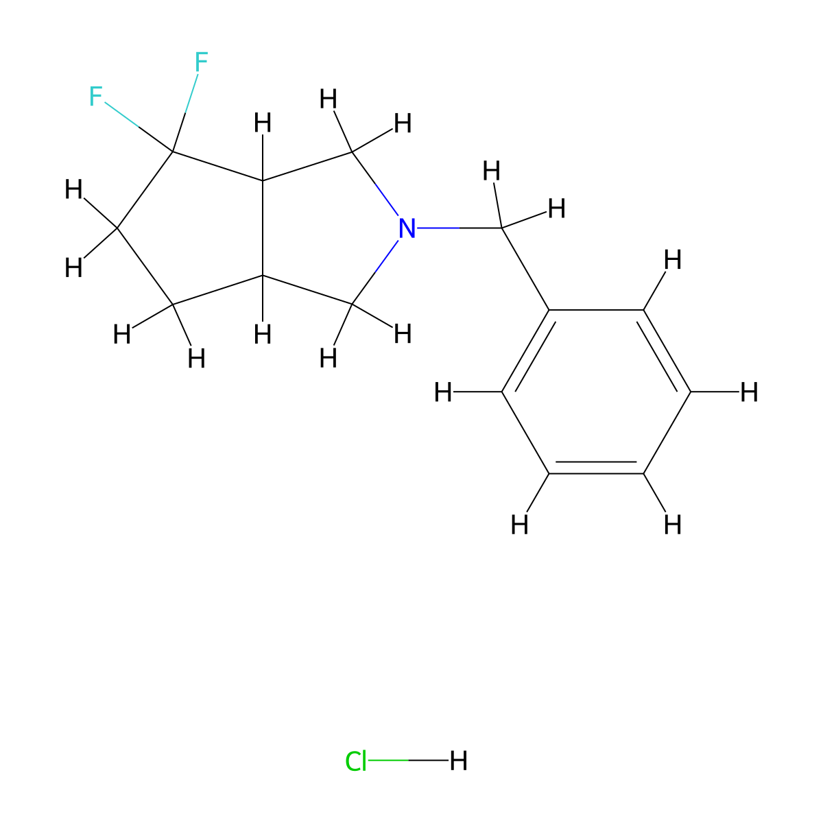 2-Benzyl-4,4-difluoro-octahydrocyclopenta[c]pyrrole hydrochloride molecular structure, CAS 2549008-06-0