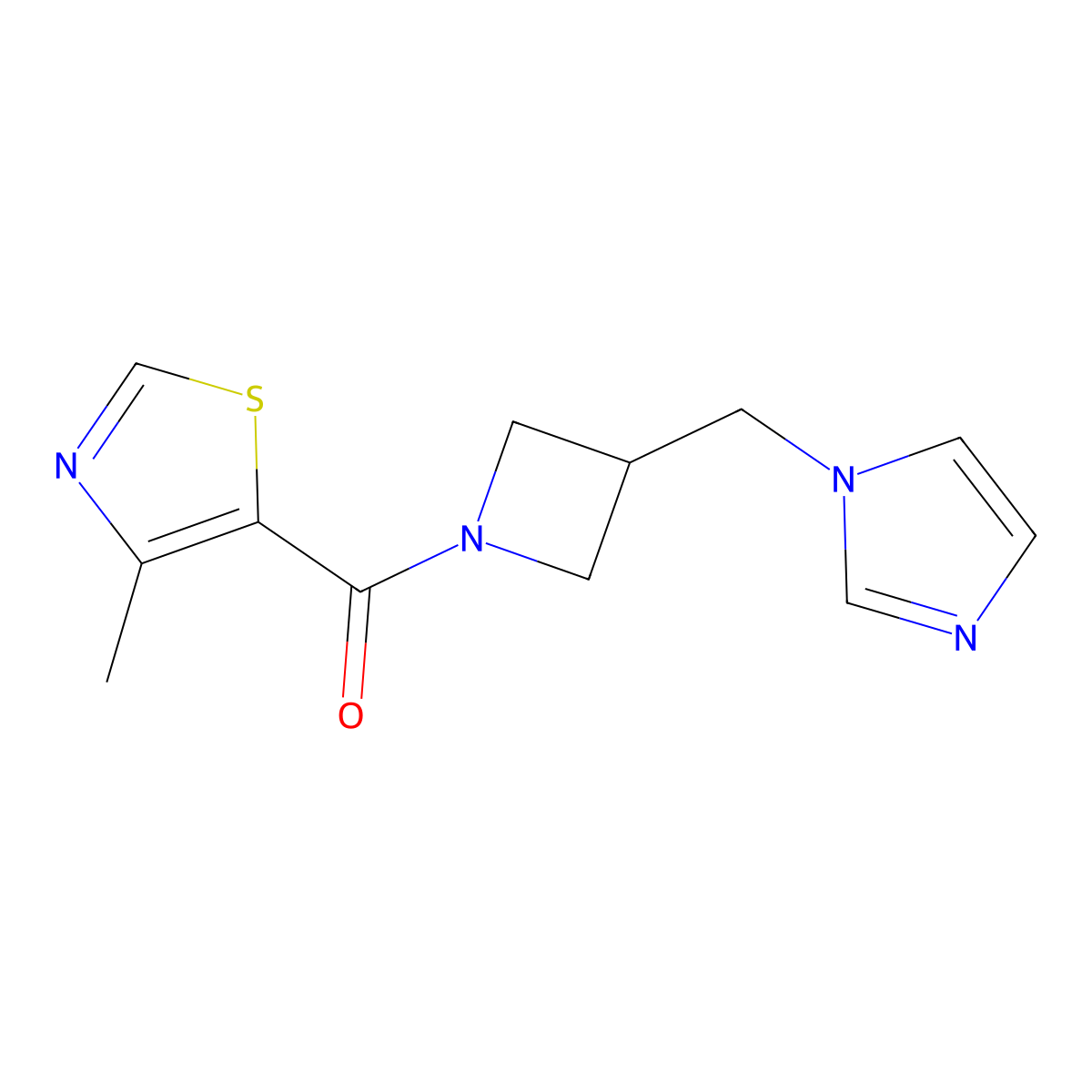 5-{3-[(1H-imidazol-1-yl)methyl]azetidine-1-carbonyl}-4-methyl-1,3-thiazole molecular structure, CAS 2549008-25-3