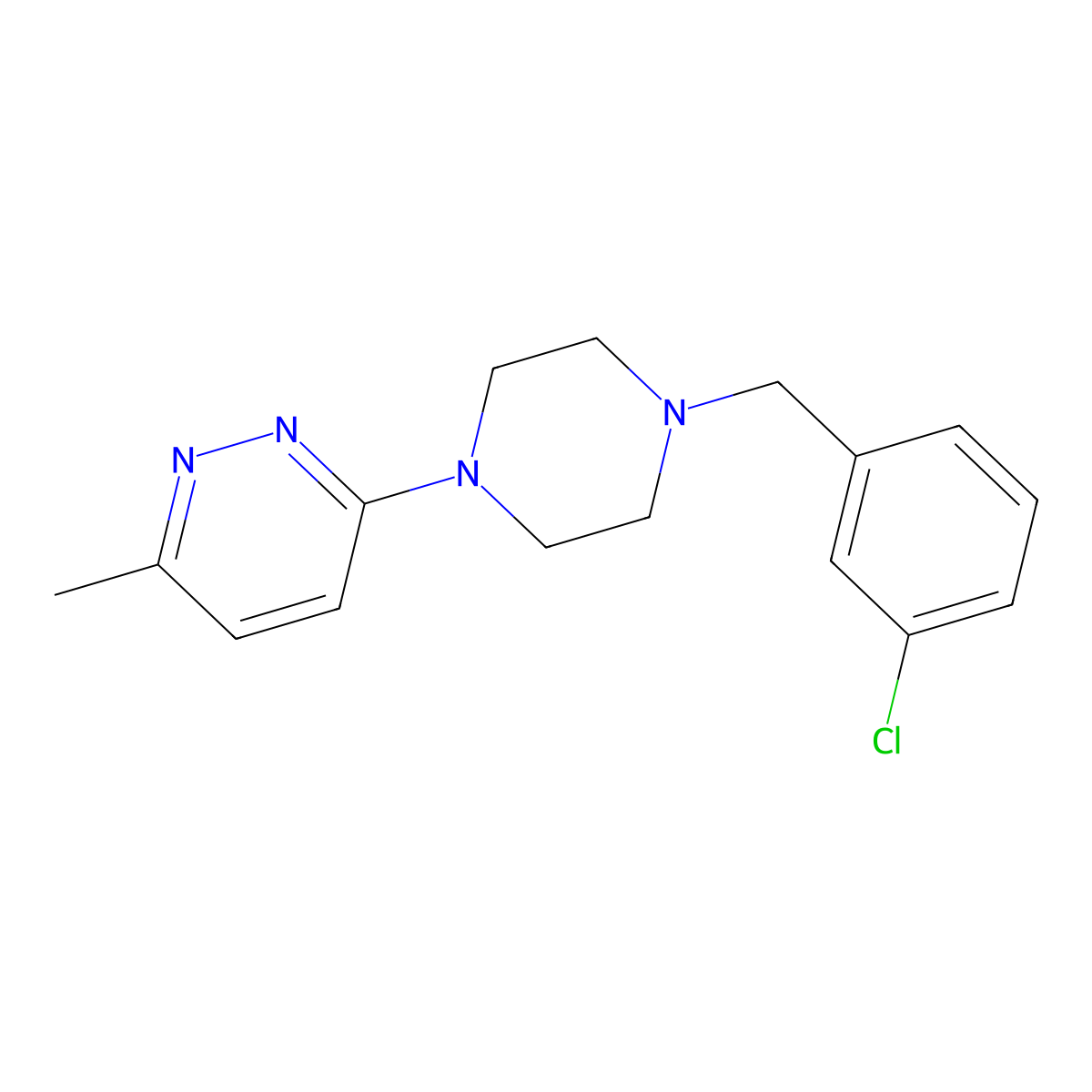 3-{4-[(3-Chlorophenyl)methyl]piperazin-1-yl}-6-methylpyridazine molecular structure, CAS 2549008-32-2