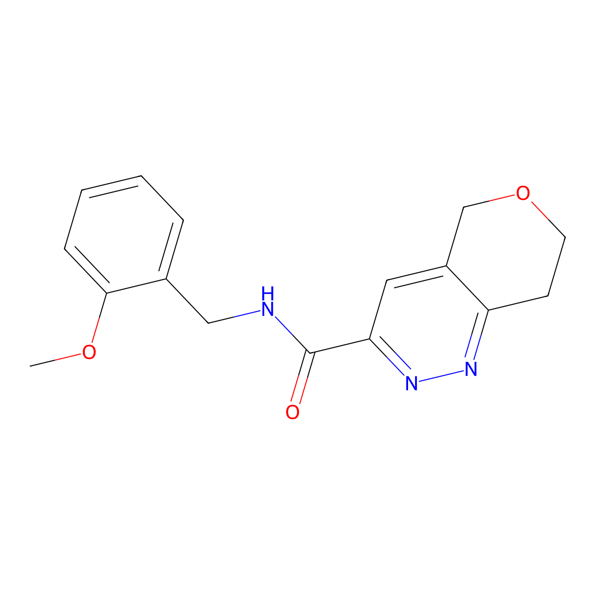 N-[(2-methoxyphenyl)methyl]-5H,7H,8H-pyrano[4,3-c]pyridazine-3-carboxamide molecular structure, CAS 2549008-36-6