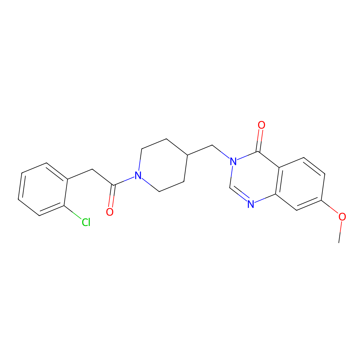 3-({1-[2-(2-Chlorophenyl)acetyl]piperidin-4-yl}methyl)-7-methoxy-3,4-dihydroquinazolin-4-one molecular structure, CAS 2549008-40-2