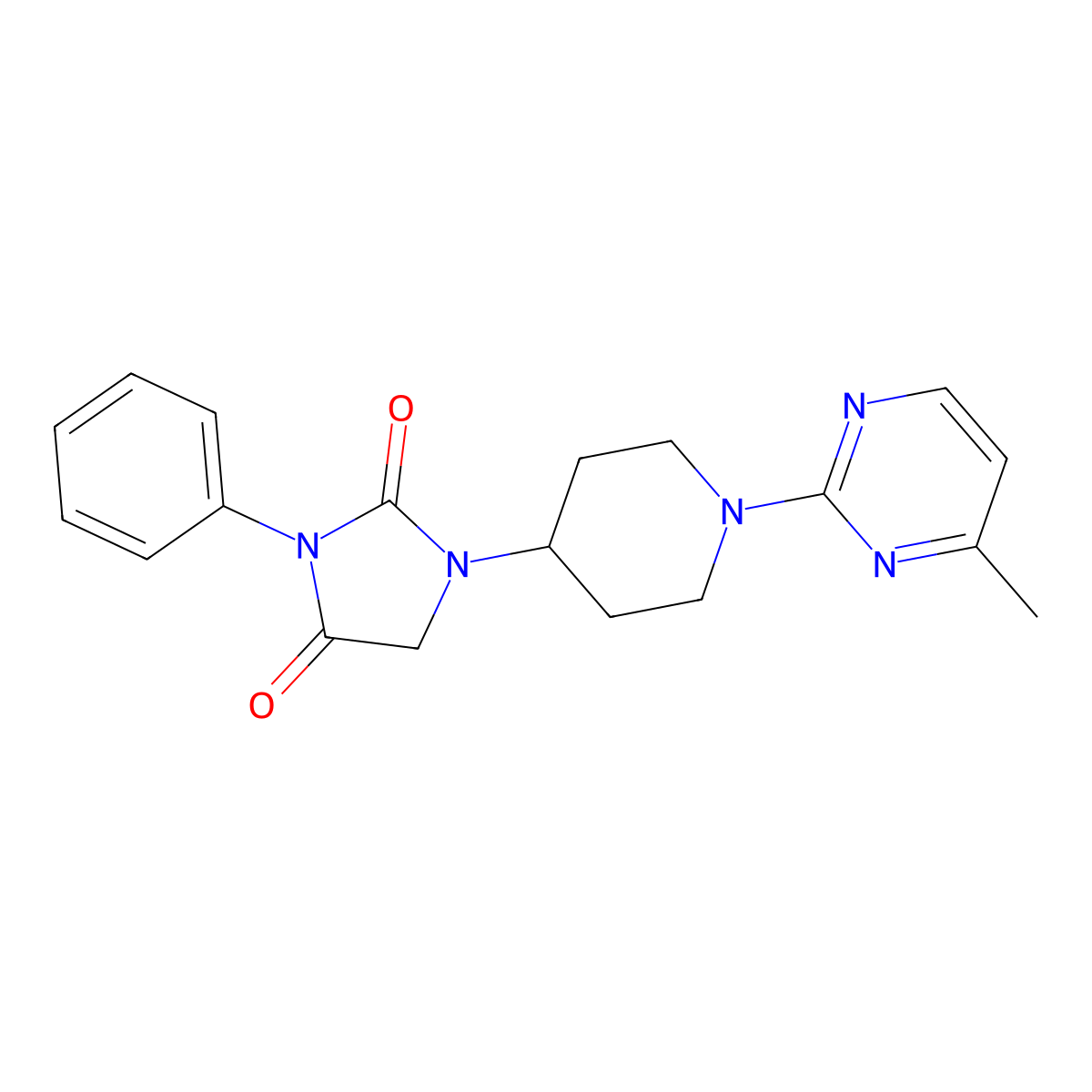1-[1-(4-Methylpyrimidin-2-yl)piperidin-4-yl]-3-phenylimidazolidine-2,4-dione molecular structure, CAS 2549008-41-3