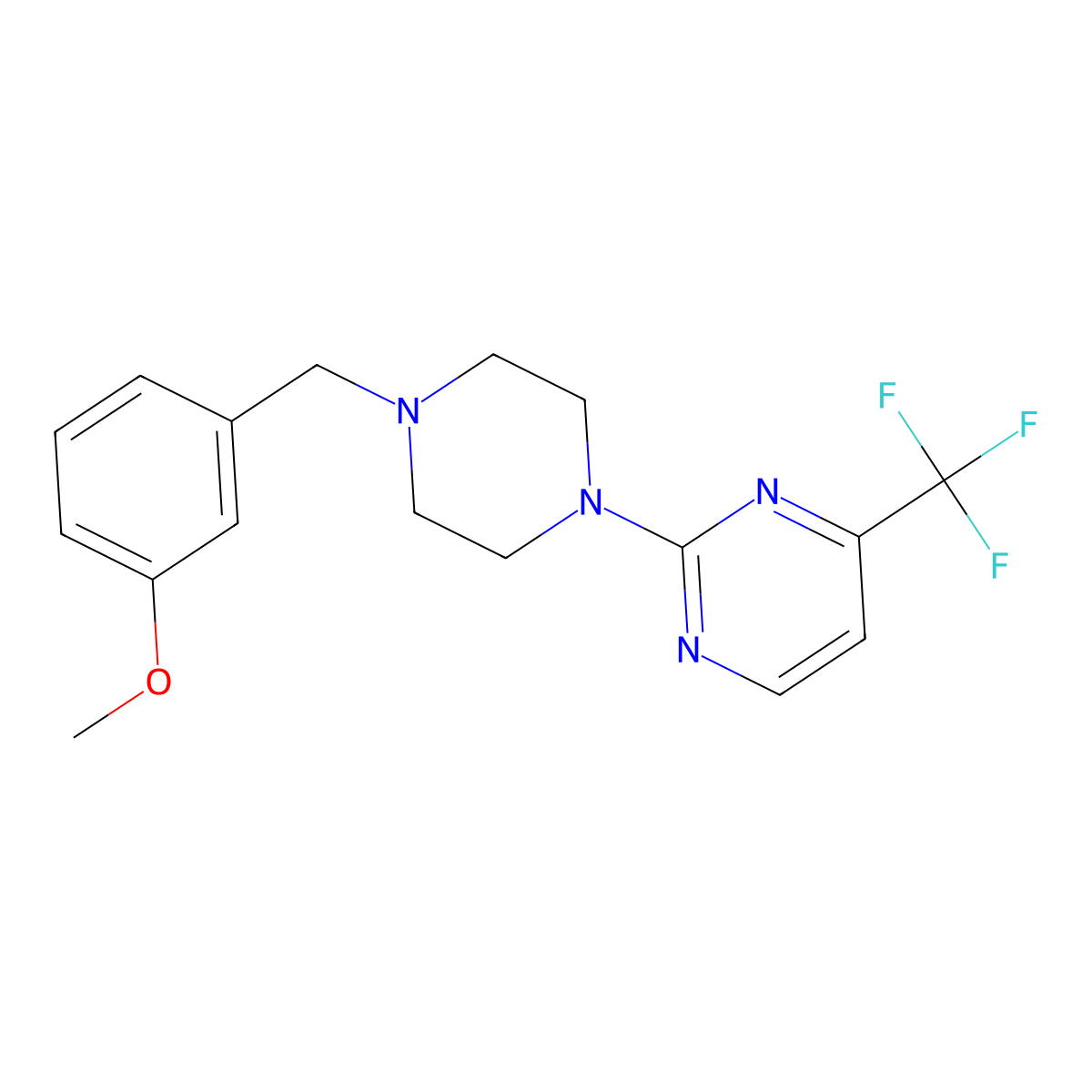 2-{4-[(3-Methoxyphenyl)methyl]piperazin-1-yl}-4-(trifluoromethyl)pyrimidine molecular structure, CAS 2549008-61-7