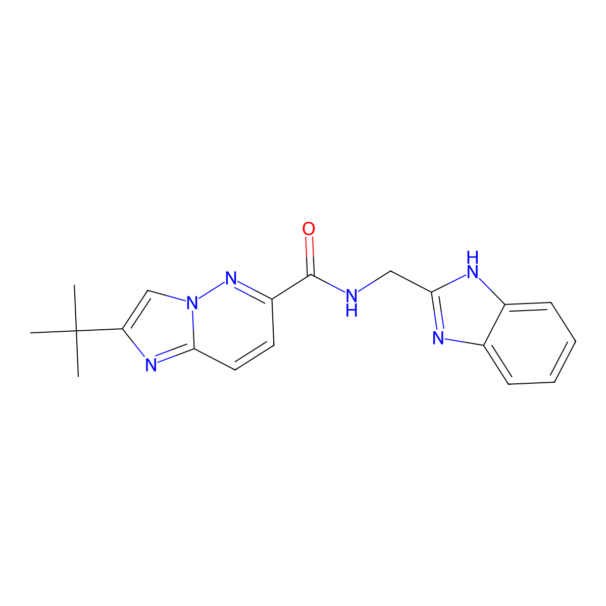 N-[(1H-1,3-benzodiazol-2-yl)methyl]-2-tert-butylimidazo[1,2-b]pyridazine-6-carboxamide molecular structure, CAS 2549008-62-8