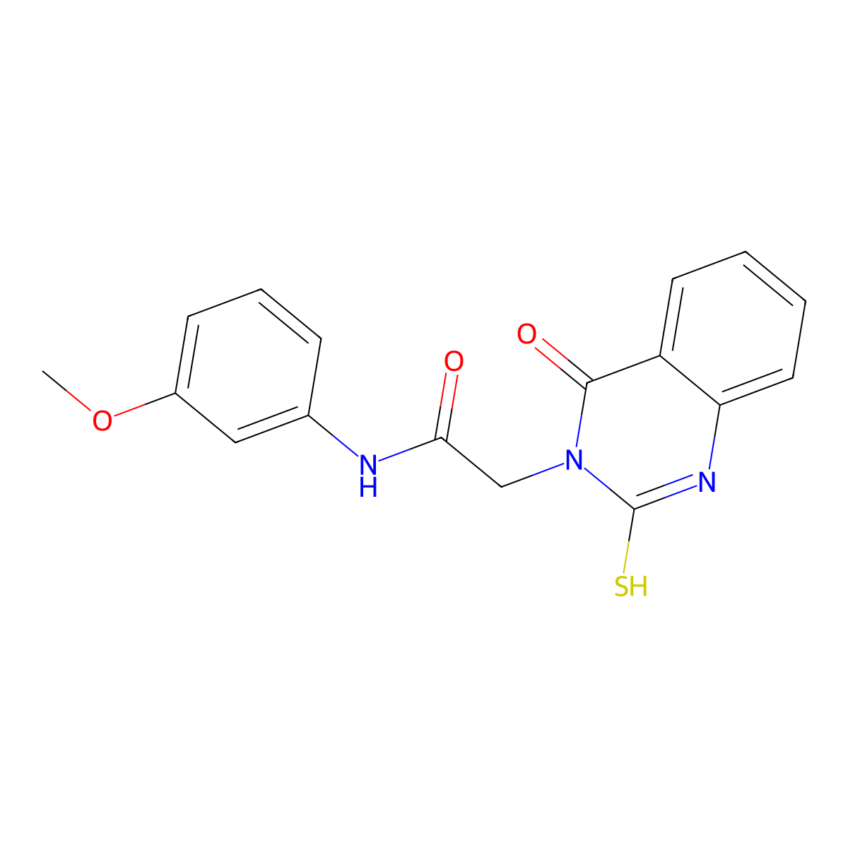 N-(3-methoxyphenyl)-2-(4-oxo-2-sulfanylidene-1,2,3,4-tetrahydroquinazolin-3-yl)acetamide molecular structure, CAS 2549008-70-8