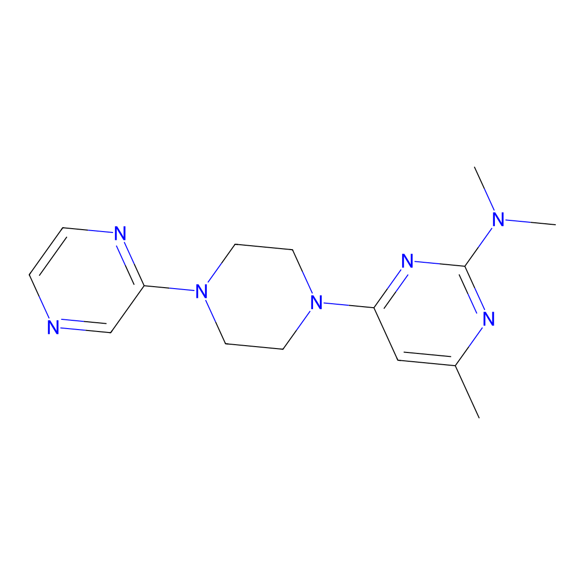N,N,4-trimethyl-6-[4-(pyrazin-2-yl)piperazin-1-yl]pyrimidin-2-amine molecular structure, CAS 2549008-75-3