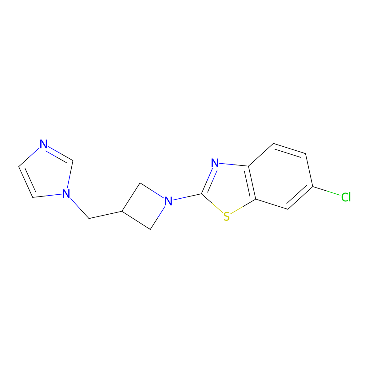 6-chloro-2-{3-[(1H-imidazol-1-yl)methyl]azetidin-1-yl}-1,3-benzothiazole molecular structure, CAS 2549008-80-0
