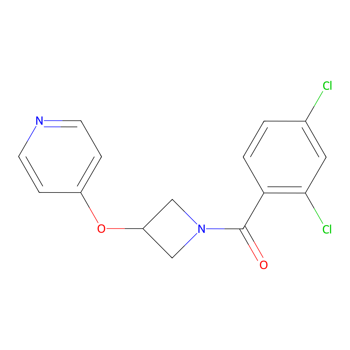 4-{[1-(2,4-Dichlorobenzoyl)azetidin-3-yl]oxy}pyridine molecular structure, CAS 2549008-82-2