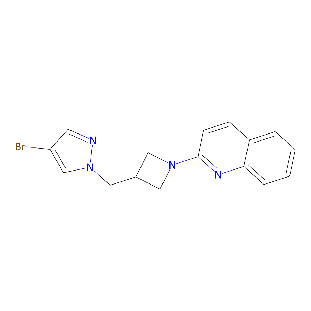 2-{3-[(4-bromo-1H-pyrazol-1-yl)methyl]azetidin-1-yl}quinoline molecular structure, CAS 2549008-90-2