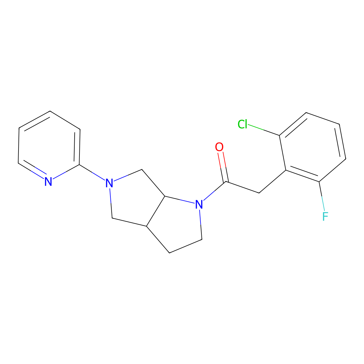 2-(2-Chloro-6-fluorophenyl)-1-[5-(pyridin-2-yl)-octahydropyrrolo[3,4-b]pyrrol-1-yl]ethan-1-one molecular structure, CAS 2549008-93-5