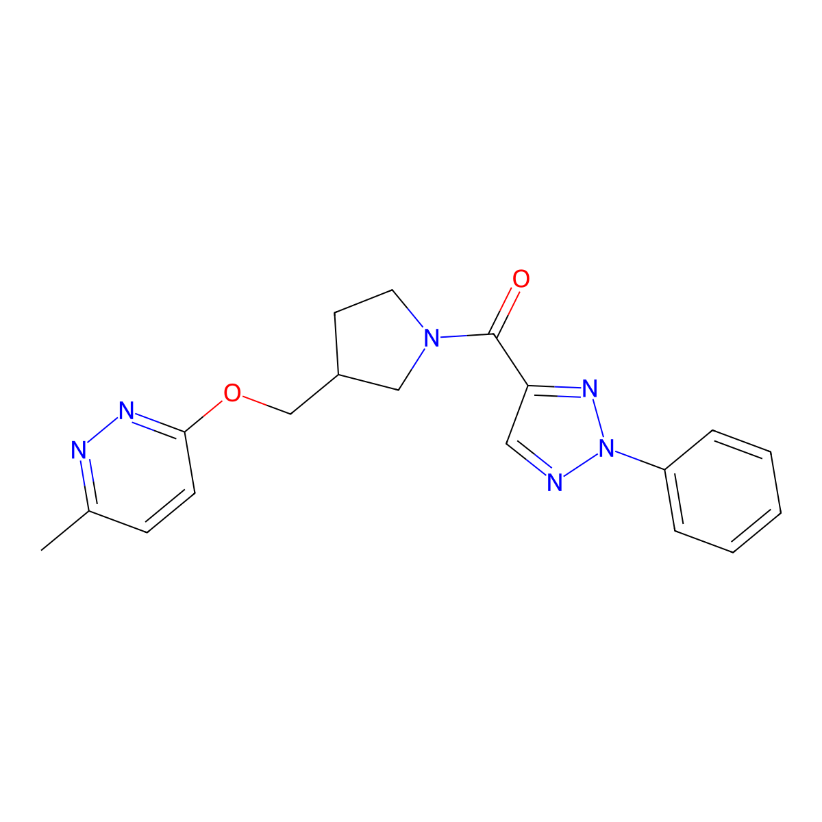 3-methyl-6-{[1-(2-phenyl-2H-1,2,3-triazole-4-carbonyl)pyrrolidin-3-yl]methoxy}pyridazine molecular structure, CAS 2549008-98-0