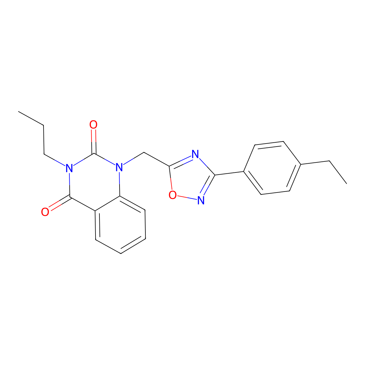 1-{[3-(4-Ethylphenyl)-1,2,4-oxadiazol-5-yl]methyl}-3-propyl-1,2,3,4-tetrahydroquinazoline-2,4-dione molecular structure, CAS 2549009-15-4
