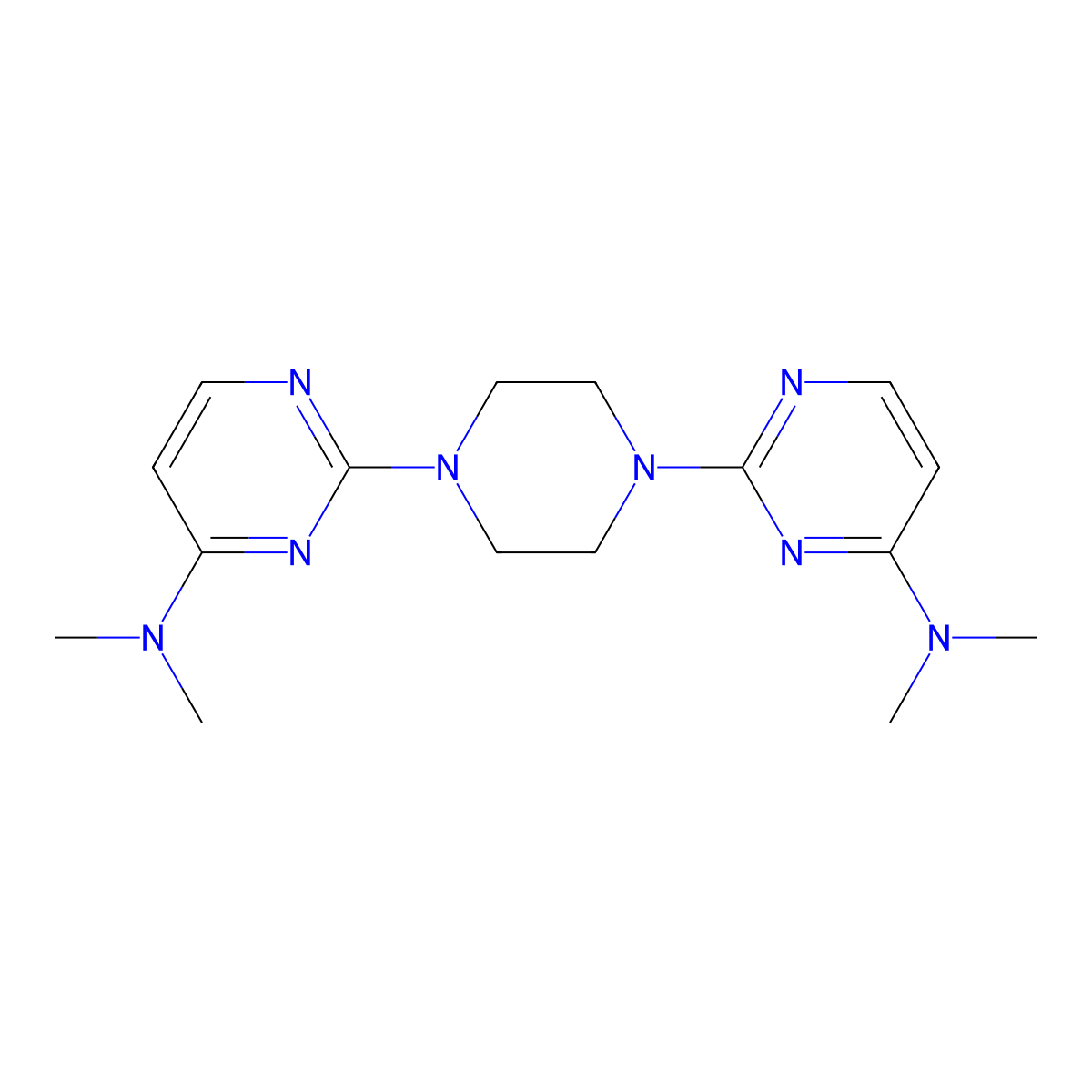 2-{4-[4-(dimethylamino)pyrimidin-2-yl]piperazin-1-yl}-N,N-dimethylpyrimidin-4-amine molecular structure, CAS 2549009-30-3