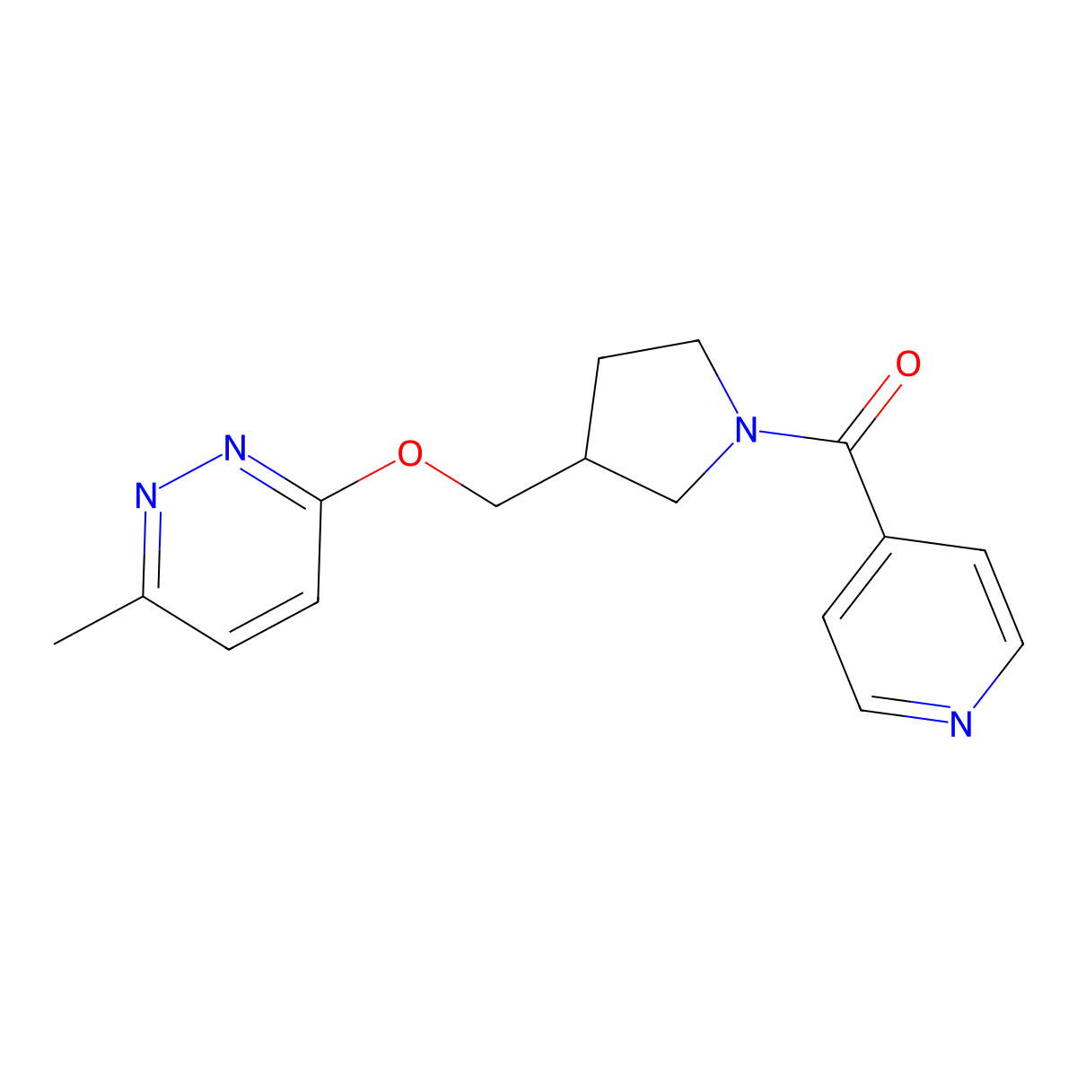 3-Methyl-6-{[1-(pyridine-4-carbonyl)pyrrolidin-3-yl]methoxy}pyridazine molecular structure, CAS 2549009-40-5