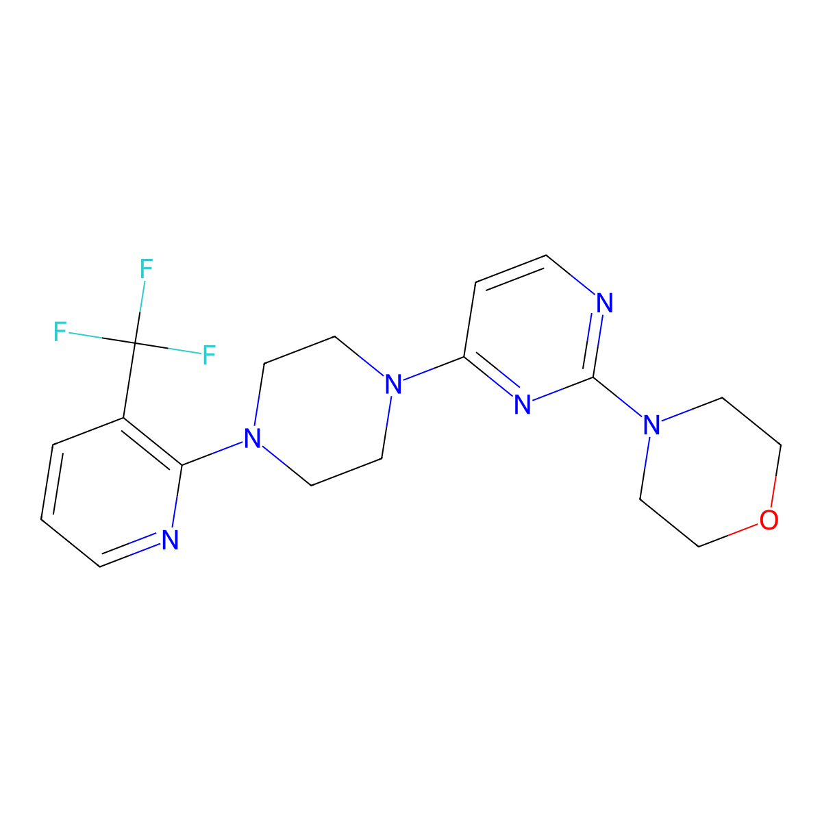 4-(4-{4-[3-(Trifluoromethyl)pyridin-2-yl]piperazin-1-yl}pyrimidin-2-yl)morpholine molecular structure, CAS 2549009-48-3