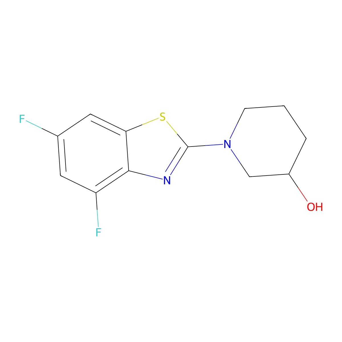 1-(4,6-Difluoro-1,3-benzothiazol-2-yl)piperidin-3-ol molecular structure, CAS 2549009-50-7
