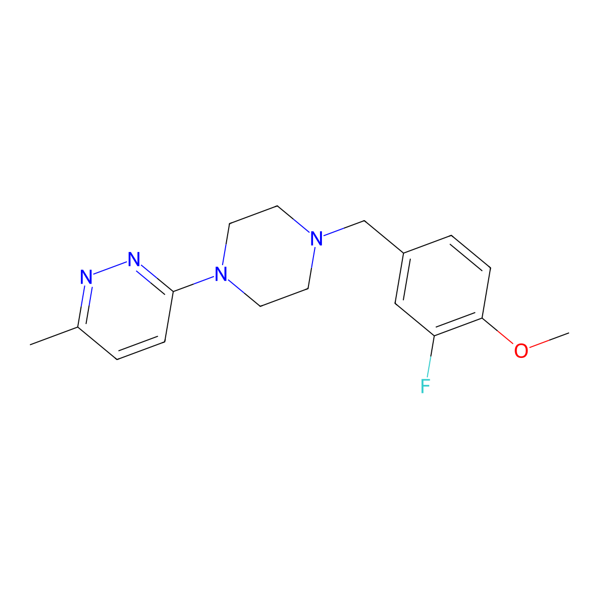 3-{4-[(3-Fluoro-4-methoxyphenyl)methyl]piperazin-1-yl}-6-methylpyridazine molecular structure, CAS 2549009-62-1