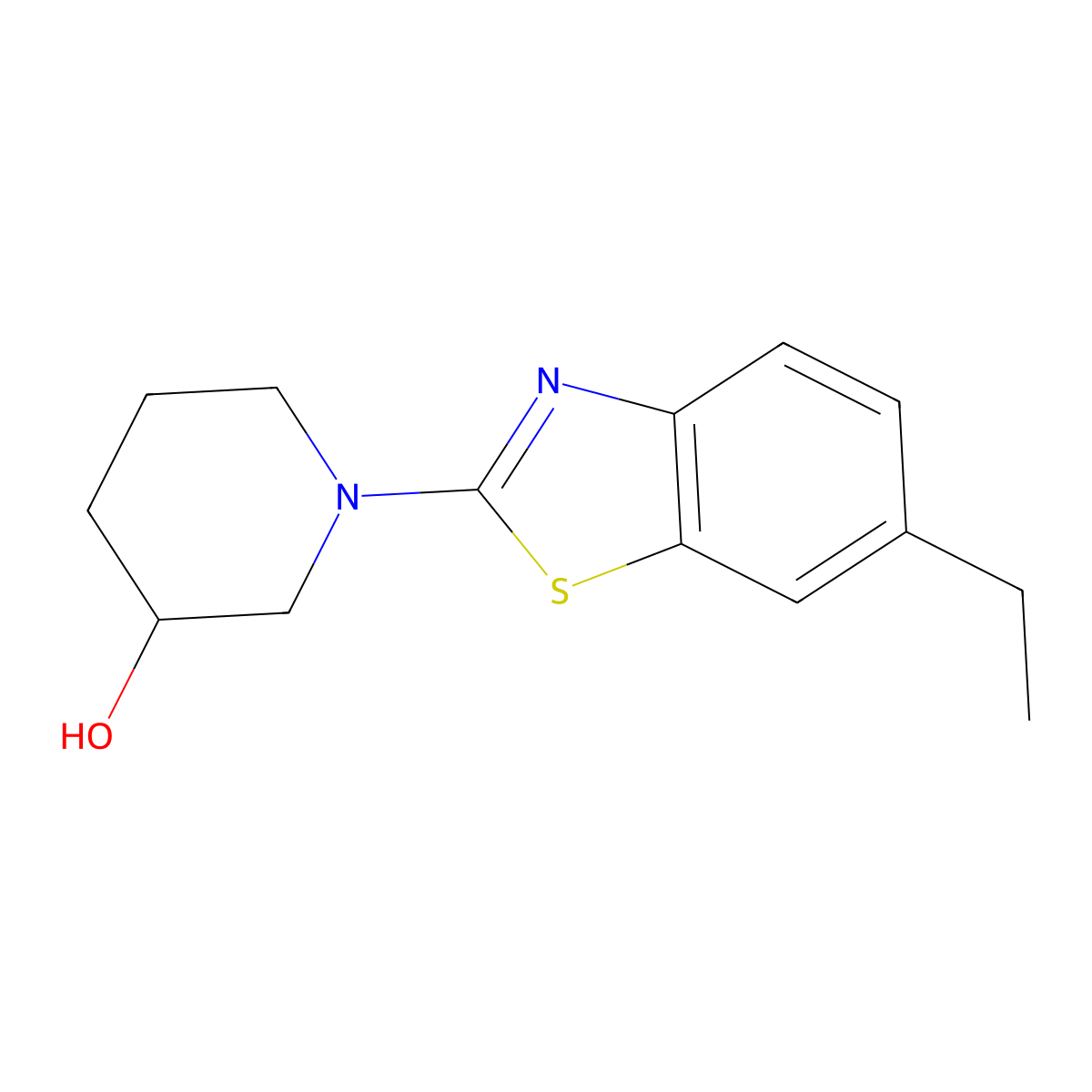 1-(6-Ethyl-1,3-benzothiazol-2-yl)piperidin-3-ol molecular structure, CAS 2549009-70-1