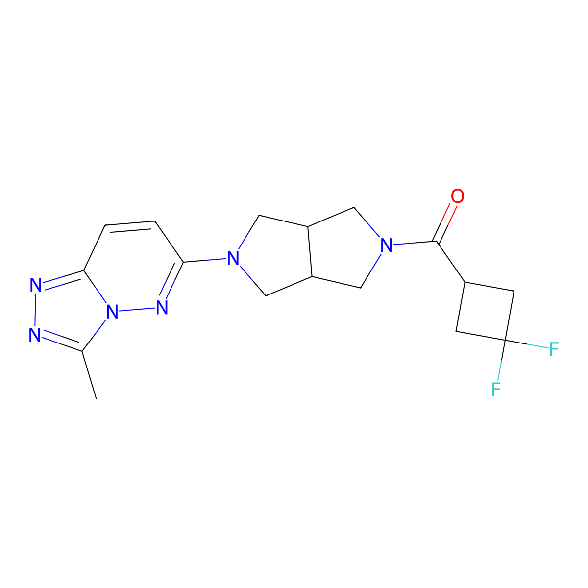 2-(3,3-Difluorocyclobutanecarbonyl)-5-{3-methyl-[1,2,4]triazolo[4,3-b]pyridazin-6-yl}-octahydropyrrolo[3,4-c]pyrrole molecular structure, CAS 2549009-74-5