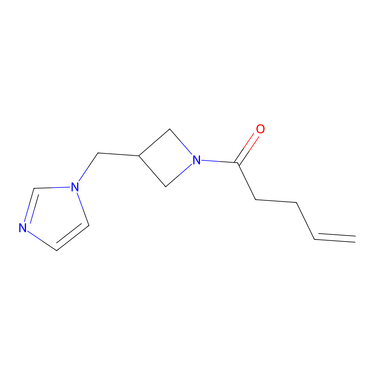 1-{3-[(1H-imidazol-1-yl)methyl]azetidin-1-yl}pent-4-en-1-one molecular structure, CAS 2549009-75-6