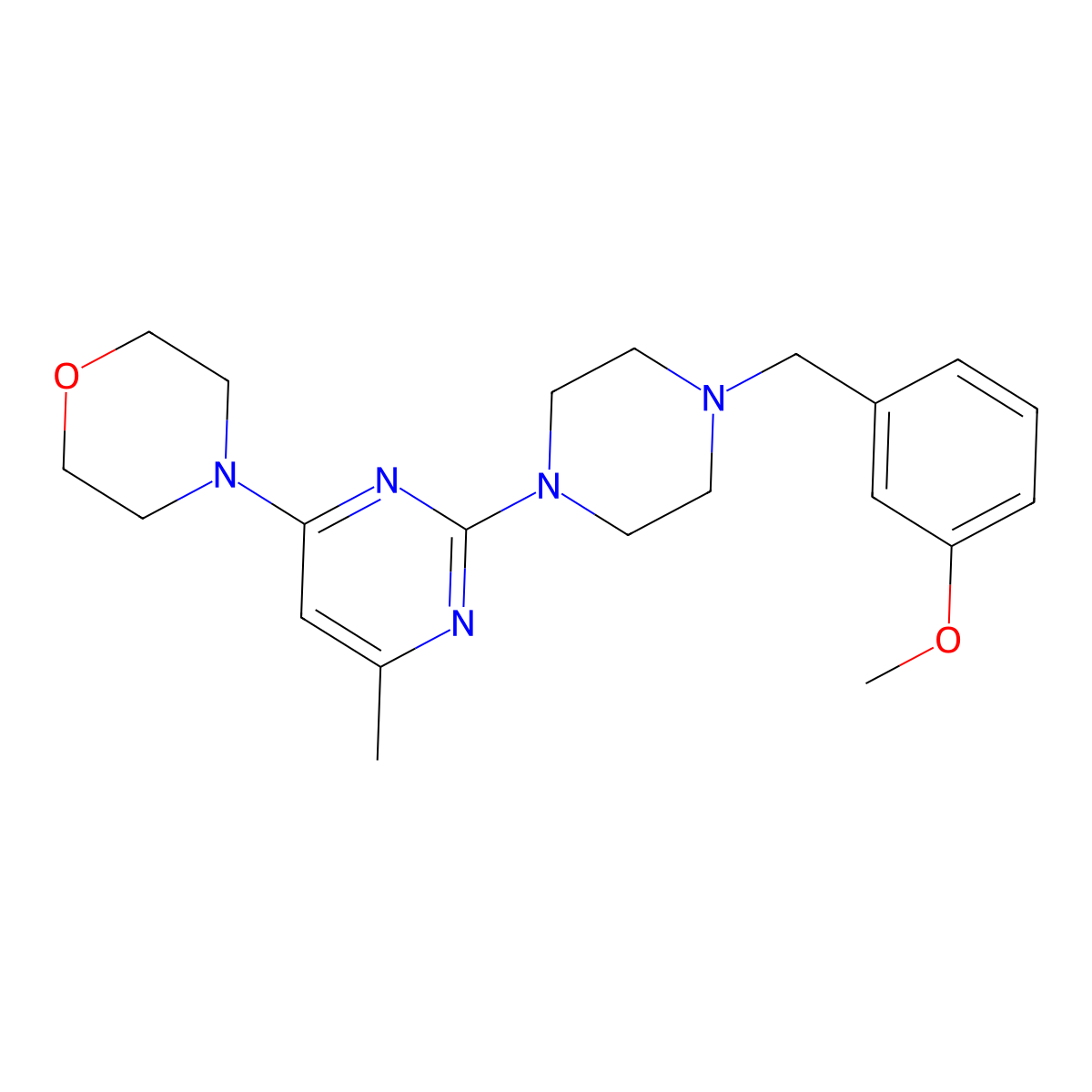 4-(2-{4-[(3-Methoxyphenyl)methyl]piperazin-1-yl}-6-methylpyrimidin-4-yl)morpholine molecular structure, CAS 2549009-80-3