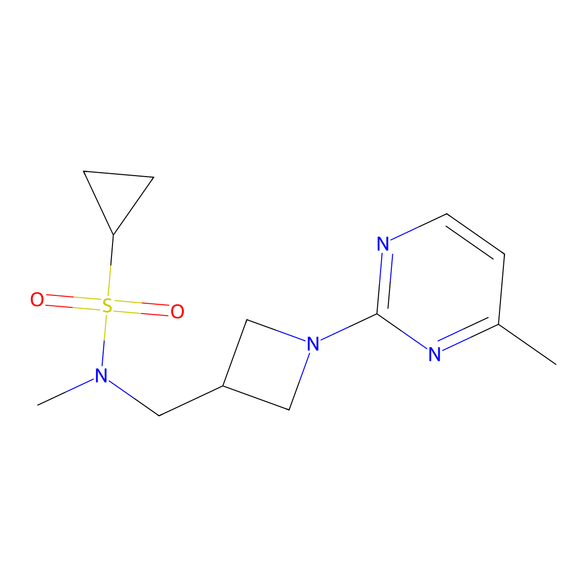 N-methyl-N-{[1-(4-methylpyrimidin-2-yl)azetidin-3-yl]methyl}cyclopropanesulfonamide molecular structure, CAS 2549009-83-6