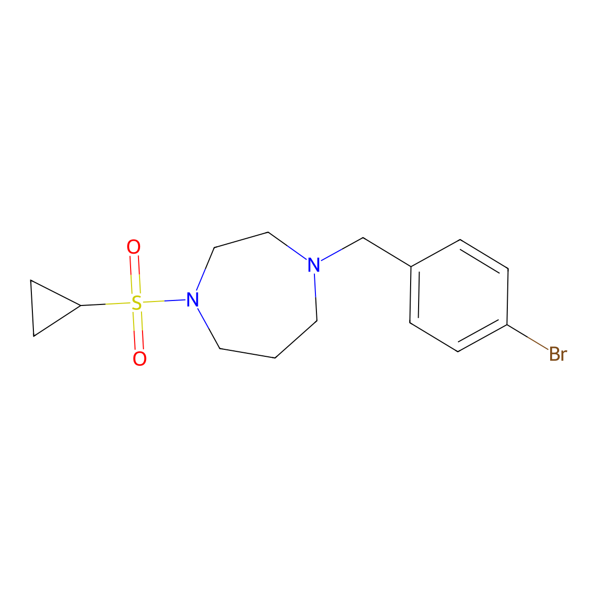 1-[(4-Bromophenyl)methyl]-4-(cyclopropanesulfonyl)-1,4-diazepane molecular structure, CAS 2549009-86-9