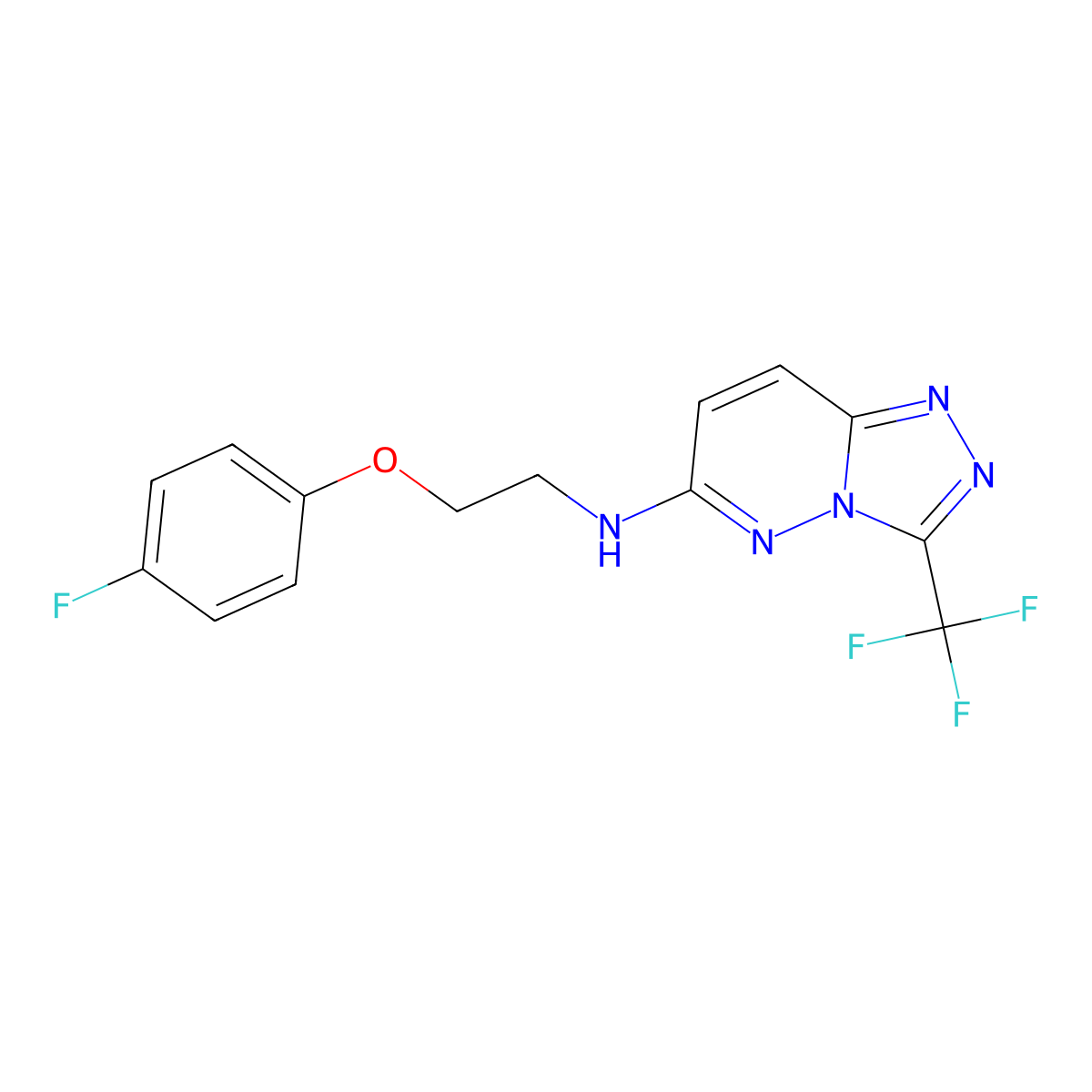 N-[2-(4-fluorophenoxy)ethyl]-3-(trifluoromethyl)-[1,2,4]triazolo[4,3-b]pyridazin-6-amine molecular structure, CAS 2549009-89-2