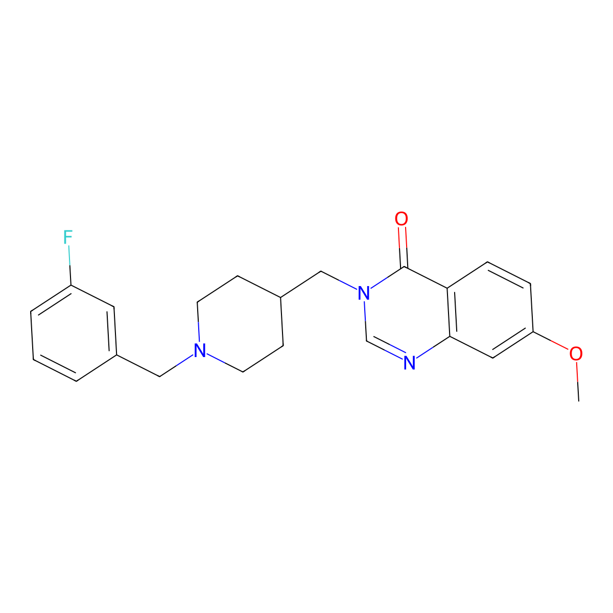 3-({1-[(3-Fluorophenyl)methyl]piperidin-4-yl}methyl)-7-methoxy-3,4-dihydroquinazolin-4-one molecular structure, CAS 2549009-96-1