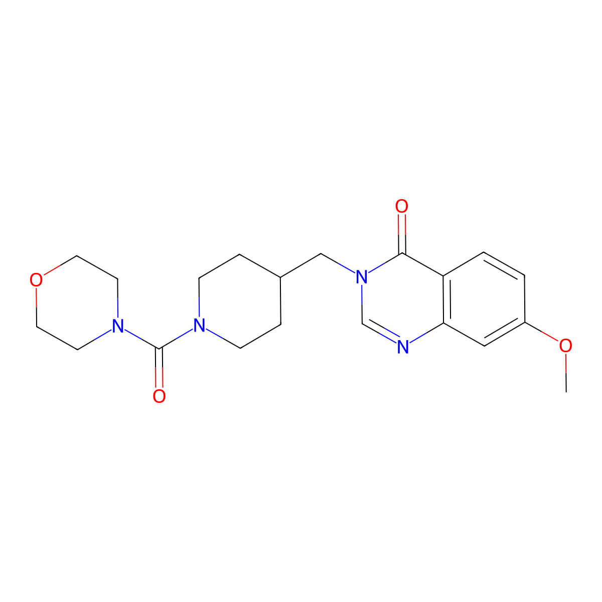 7-Methoxy-3-{[1-(morpholine-4-carbonyl)piperidin-4-yl]methyl}-3,4-dihydroquinazolin-4-one molecular structure, CAS 2549009-97-2