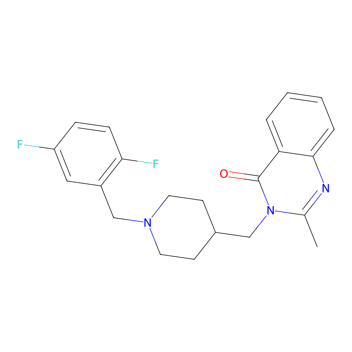 3-({1-[(2,5-Difluorophenyl)methyl]piperidin-4-yl}methyl)-2-methyl-3,4-dihydroquinazolin-4-one molecular structure, CAS 2549009-99-4