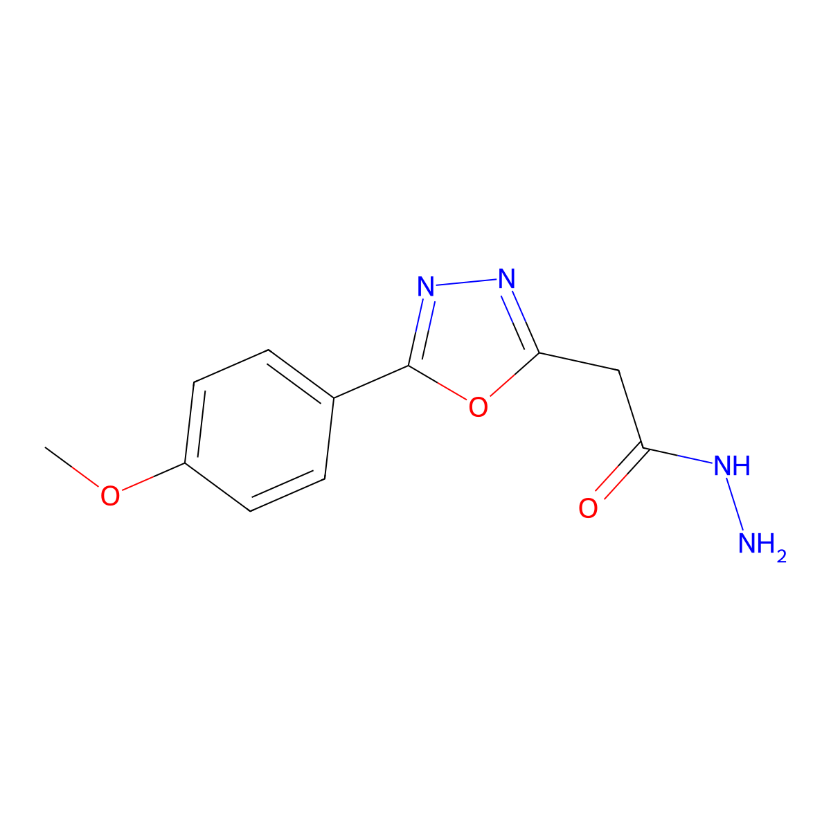2-[5-(4-Methoxyphenyl)-1,3,4-oxadiazol-2-yl]acetohydrazide molecular structure, CAS 2549010-08-2