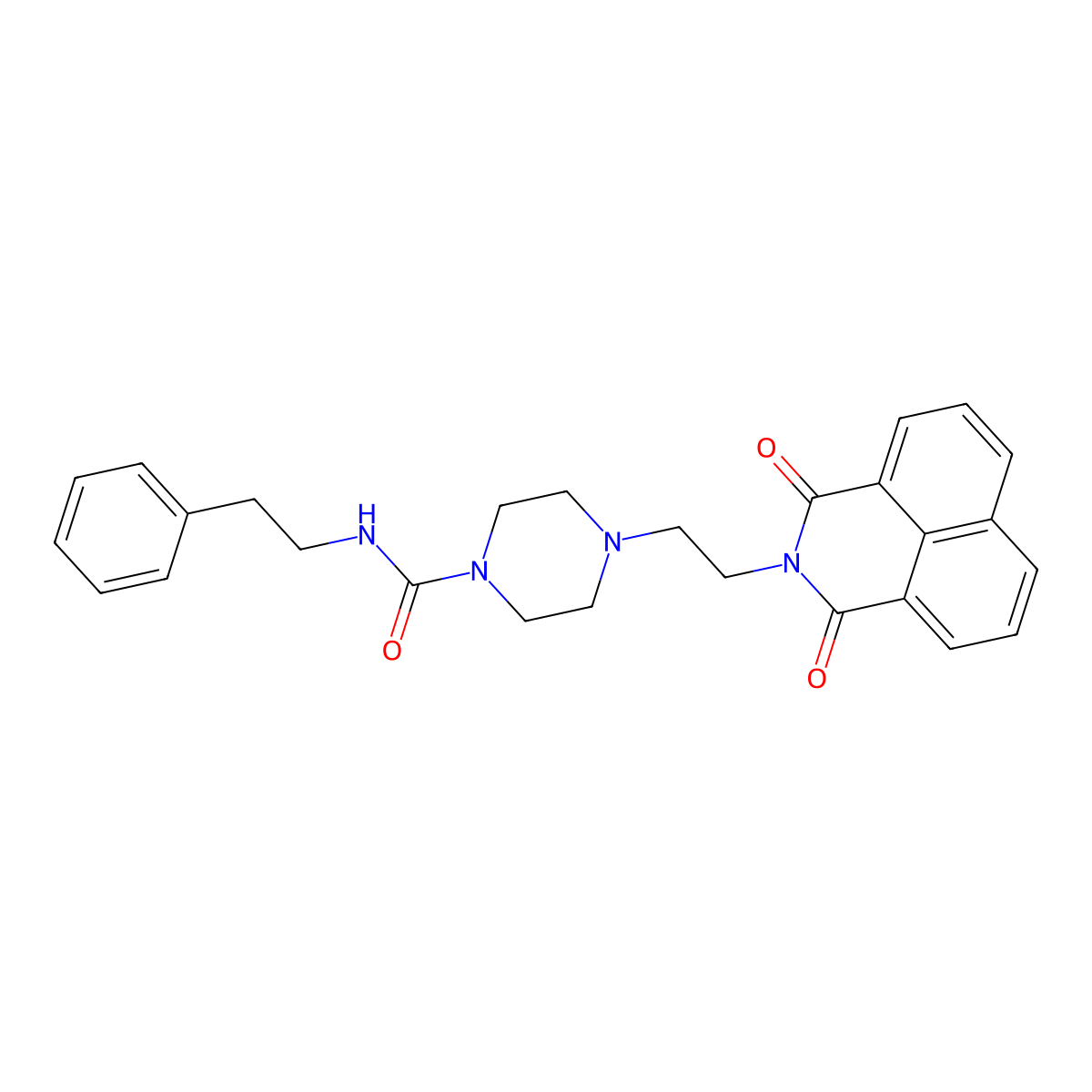 4-(2-{2,4-dioxo-3-azatricyclo[7.3.1.0^{5,13}]trideca-1(13),5,7,9,11-pentaen-3-yl}ethyl)-N-(2-phenylethyl)piperazine-1-carboxamide molecular structure, CAS 2549010-12-8