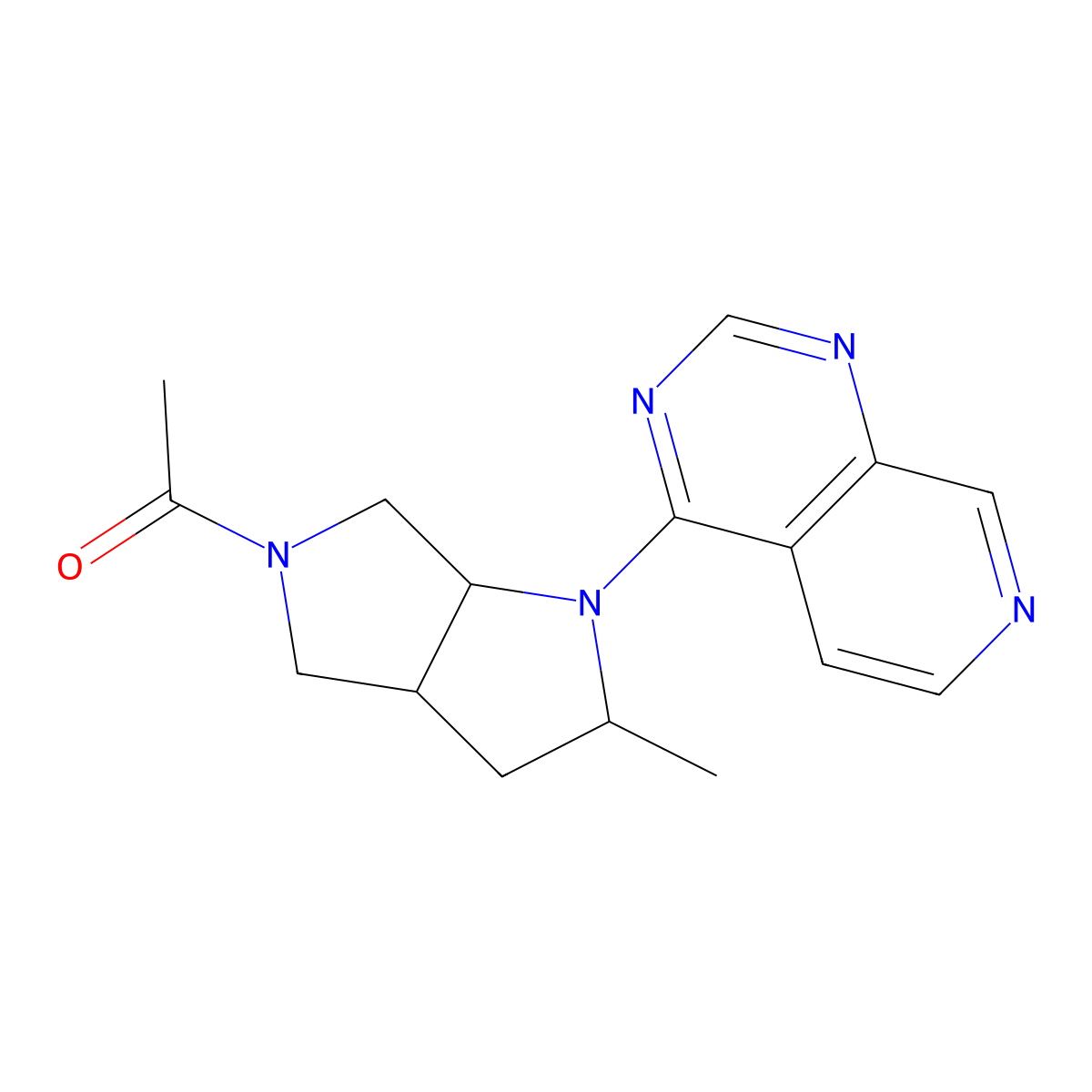 1-(2-Methyl-1-{pyrido[3,4-d]pyrimidin-4-yl}-octahydropyrrolo[2,3-c]pyrrol-5-yl)ethan-1-one molecular structure, CAS 2549010-13-9