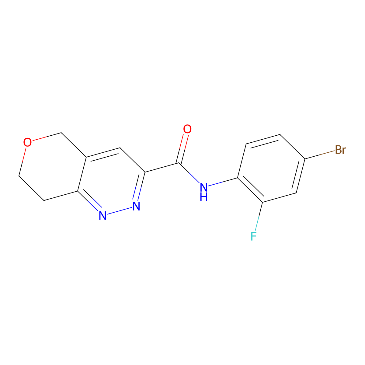 N-(4-bromo-2-fluorophenyl)-5H,7H,8H-pyrano[4,3-c]pyridazine-3-carboxamide molecular structure, CAS 2549010-17-3