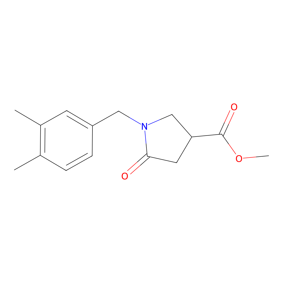 Methyl 1-[(3,4-dimethylphenyl)methyl]-5-oxopyrrolidine-3-carboxylate molecular structure, CAS 2549010-23-1