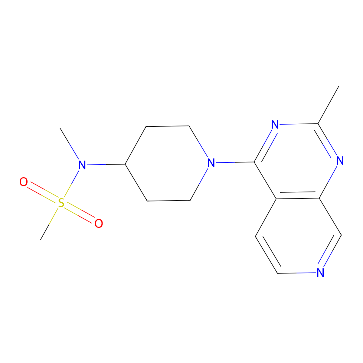 N-methyl-N-(1-{2-methylpyrido[3,4-d]pyrimidin-4-yl}piperidin-4-yl)methanesulfonamide molecular structure, CAS 2549010-32-2