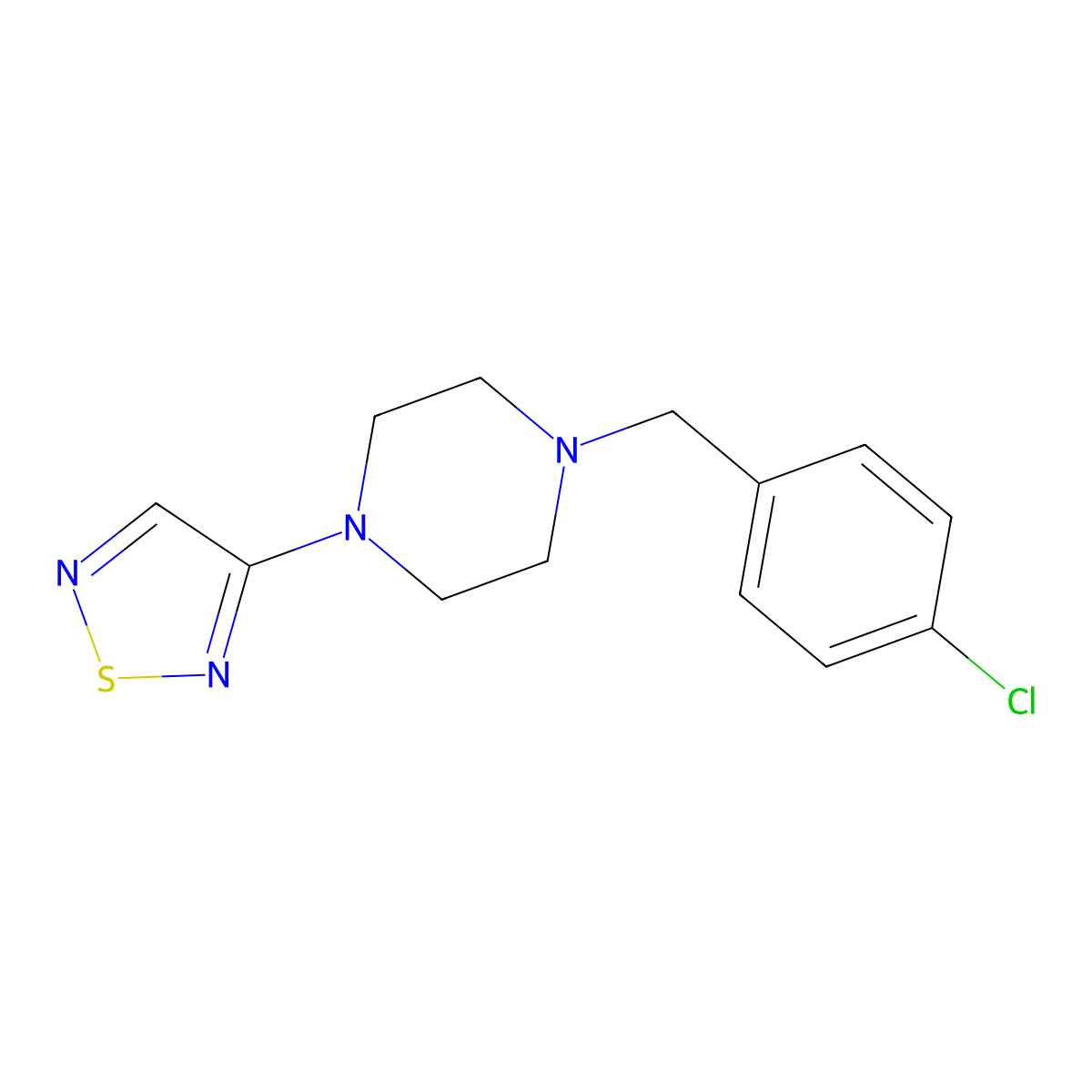 1-[(4-Chlorophenyl)methyl]-4-(1,2,5-thiadiazol-3-yl)piperazine molecular structure, CAS 2549010-33-3