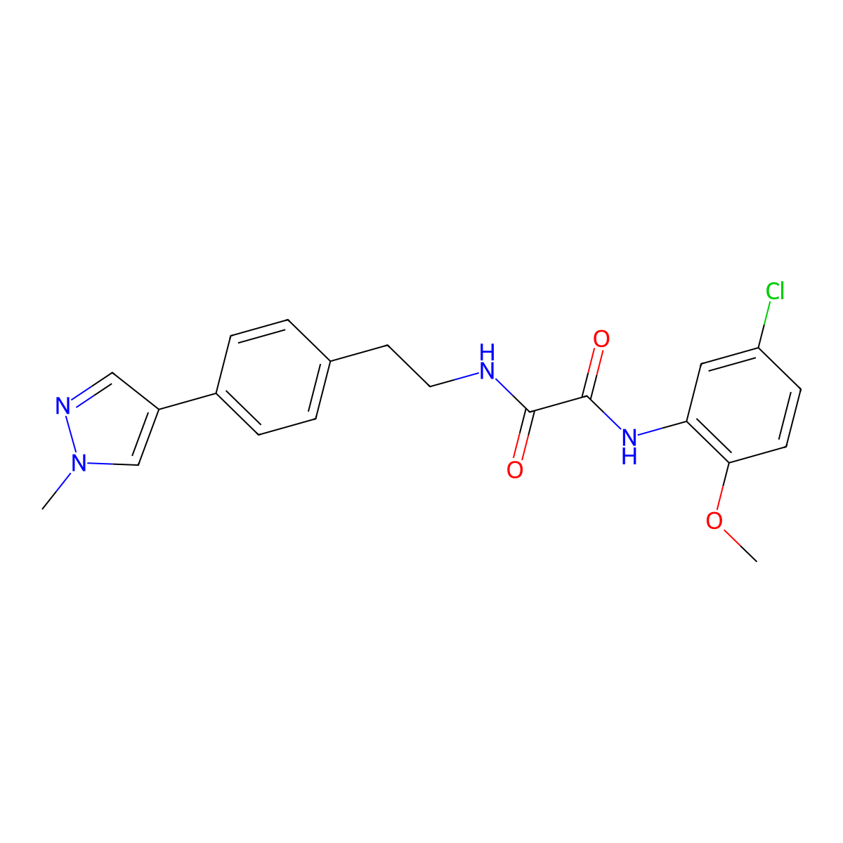 N-(5-chloro-2-methoxyphenyl)-N'-{2-[4-(1-methyl-1H-pyrazol-4-yl)phenyl]ethyl}ethanediamide molecular structure, CAS 2549010-43-5